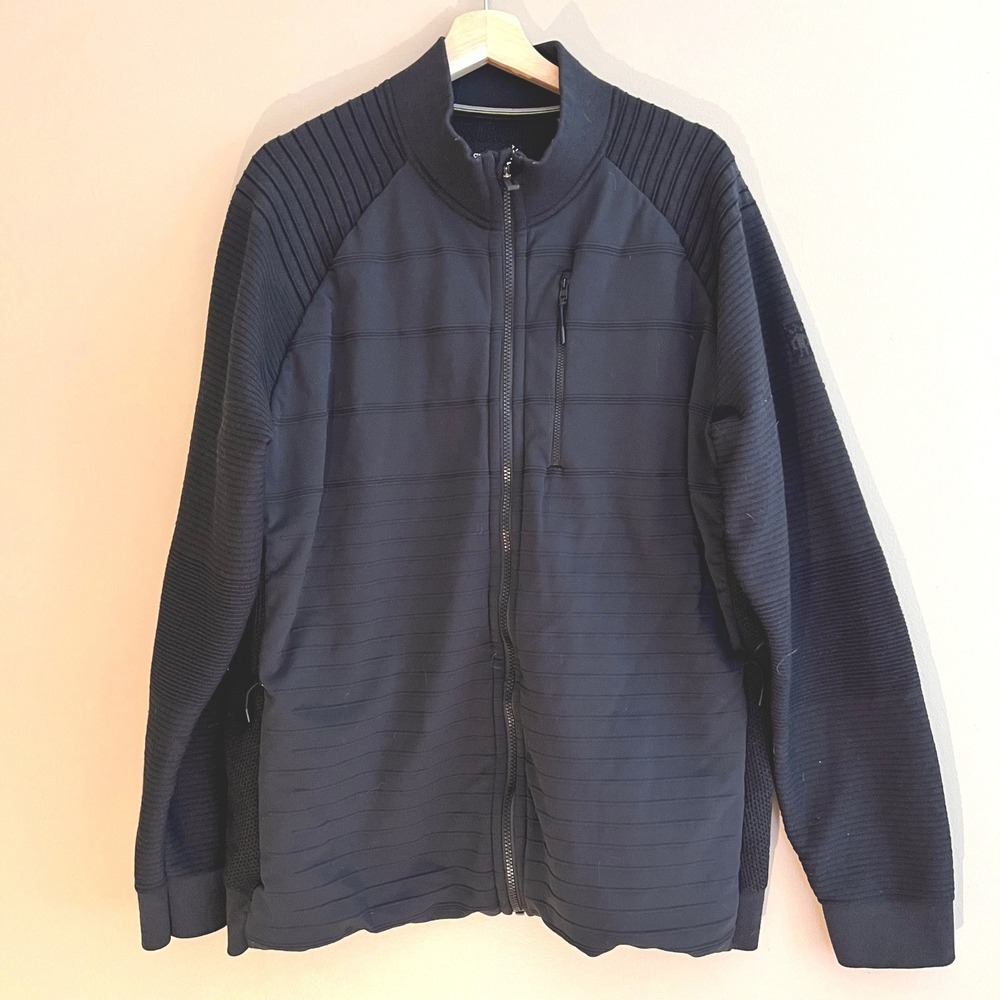 Smartwool Mens XXL Black Hybrid Full Zip Quilted Knit HIking Active Jacket